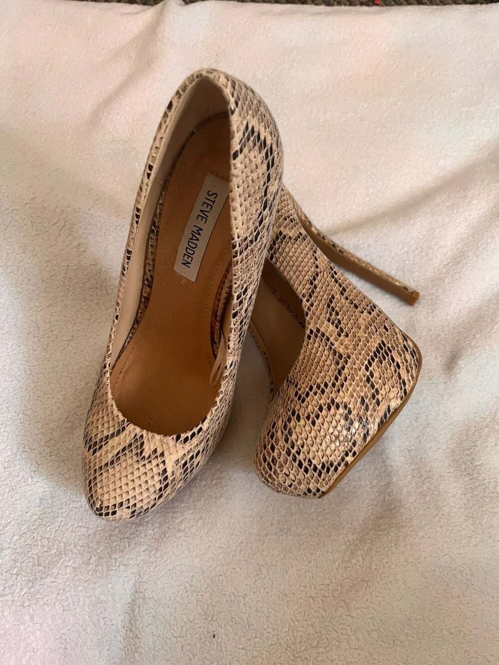 Steve Madden Snake Print Platform Stiletto Heels
